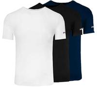 FILA 3 T-Shirt Uomo Maglie Intime Cotone Bielastico Nero e Assortito Moda Egidio (IT, Testo, XL, Regular, Regular, Assortito)