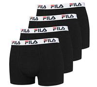 FILA Boxer Uomo Cotone, Mutande Uomo, elasticizzati, comodi (set di 2), Nero, Taglie L
