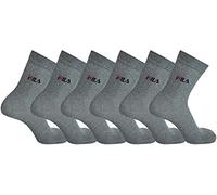 FILA 6 Paia Calze mezza gamba Uomo Donna Cotone Elasticizzato nero bianco grigio (43-46, grigio)