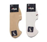 FILA 6 Paia salvapiede con cuscinetto in silicone, taglio basso antiscivolo, pedalini Unisex, Calzini Invisibili per Mocassini e sneakers. (IT, Numero 43-46, 3 BIANCO 3 BEIGE)