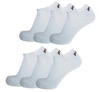 FILA 6 Paio Calzini, Invisible Sneakers Unisex, 35-46 Bianco e Nero