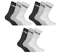 Fila 9 Coppia Calzini, Spugna Calzini da tennis con logo colorato, Unisex (3x pacco da 3) - CLASSIC MIX (nero ;Bianco ; Grigio), 35-38 (3-5 UK)