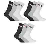 Fila 9 Coppia Calzini, Spugna Calzini da tennis con logo colorato, Unisex (3x pacco da 3) - CLASSIC MIX (nero ;Bianco ; Grigio), 39-42 (6-8 UK)