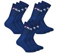 Fila 3 paia di calzini, calze da tennis in spugna con colletto con logo, unisex: Colour: Navy | Size: 6-8 UK