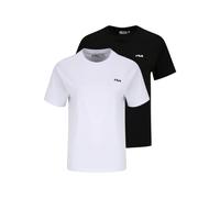 FILA Bari Tee/Confezione Doppia T-Shirt, Nero-Bianco Brillante, S Donna