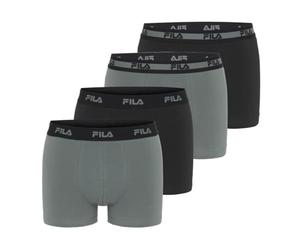 FILA Boxer Fi/1bcx4/Fu5040 Corti, Kaki/Nero, L (Pacco da 4) Uomo