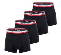 Fila Boxer Uomo, 4er Pacco - Logo Colorato, Cotone Elasticizzato, Bianco e Nero