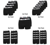 Fila Boxer Uomo 6-Confezioni - Trunks con Sportivo Logo - Cotone Elasticizzato - Molti Colori - Nero, M - 6 Pack