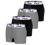FILA Boxer Uomo Cotone, Mutande Uomo, Pelli Sensibili, Ultra Soft (set di 4), Grigio, Nero, Taglie M