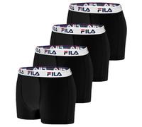 FILA Boxer Uomo Cotone, Mutande Uomo Stretch, Maglia Ventilata, Set di 4, Nero, Taglie M
