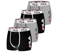FILA Boxer Uomo Cotone, ultra morbido, antiscivolo, set di 4, Nero, Grigio, Taglie XL