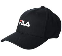 FILA Brasov 6 Panel cap with Linear Logo-Strap Back Cappellino da Baseball, Nero, Taglia Unica Unisex-Adulto
