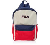 FILA Bury Small Easy Backpack Antique White-True Red-OneSize, Zaino Unisex-Bambini e Ragazzi, Medieval Blue-Antico Bianco-Rosso, Taglia Unica
