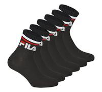 FILA Calze Unisex 6 Paia Quarter Corte Sport Logo Bianco Nero Blu Grigio