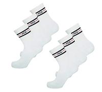 Fila Calzini 6 Paia Calzini da Sport, Bianco e Nero, a Righe, Unisex, (2x Pacco da 3) Donna o Uomo - Selezione Colore - bianco, 43-46 - 6 Paia