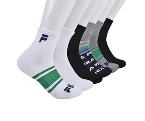 Fila Calzini da uomo a righe con mezza imbottitura, Verde, multicolore., 10-13