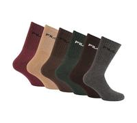 FILA Calzini da uomo Am/Tnx6 (confezione da 6), Grigio/Marrone/Bordeaux A, 39-42