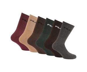 FILA Calzini da uomo Am/Tnx6 (confezione da 6), Grigio/Marrone/Bordeaux A, 43-46