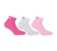 Fila Calzini di Quarto Unisex, 3 Paio - Corti, Sport, Logo-Bund, Tinta Unita ,