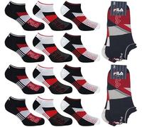 FILA Calzini fantasmini Sportivi per Uomo e ragazzo (pacco da 12) in Cotone elasticizzato, logo, varietà di scelta, multicolore. (IT, Numero, 39, 42, Regular, Regular, ART 2530_ 6 PAIA ASSORITI)