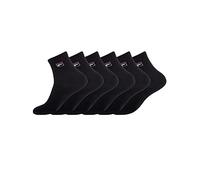 FILA Calzini Uomo Cotone Set di 6 Calze Sportive Uomo Tennis, Comodo, Nero, Taglie 43/46
