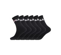 FILA Calzini Uomo Cotone Set di 6 Calze Sportive Uomo, Vestibilità Perfetta e Traspirante, Nero, Taglie 39/42