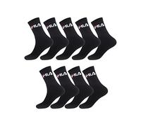FILA Calzini Uomo Cotone, Set di 9 Calze Sportive Uomo, Nero, Taglie 43/46