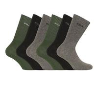 FILA Calzino da uomo Sport - Set di 6 calzini alti da uomo, Tennis, Cachi/Beige/Nero, 39-42