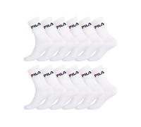 FILA Calzini Uomo sportivo in Traspirante, set di 12 Calze Uomo Lunghe, allenamento e traspirante, Bianchi, Taglie 43/46