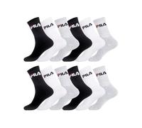 FILA Calzini Uomo sportivo Set di 12 Calze Uomo Lunghe, Durevole e Confortevole, Bianchi, Grigio, Nero, Taglie 43/46