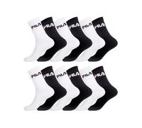 FILA Calzini Uomo Sportivo Vestibilità Perfetta Set di 12 Calze Uomo Lunghe, Tennis, Comodo, Nero, Bianchi, Taglie 43/46