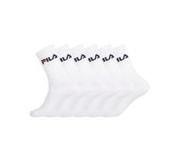 FILA Calzini Uomo Tennis Set di 6 Calze Sportive Uomo Tessitura con Imbottiti e Traspiranti, Bianchi, Taglie 39/42