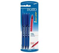 Fila Confezione Blister 3 Penne a Sfera Tratto Uno Grip Inchiostro Blu