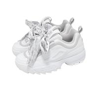 Fila Disruptor 2 Scarf Pure White Silver Casual Lifestyle Platform Shoes