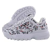 Fila Disruptor Ii - Scarpe da ginnastica comode da donna, Bianco puro/Grafitti/Rosso/Fila White, 38 EU