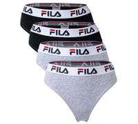 FILA Donne String, Confezione Da 4 - Logo-Band, Cotone Stretch, Monocromatico