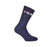 Fila 3 paia di calzini, calze da tennis in spugna con colletto con logo, unisex: Colour: Navy | Size: 6-8 UK