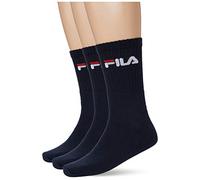 Fila 3 paia di calzini, calze da tennis in spugna con colletto con logo, unisex: Colour: Navy | Size: 9-11 UK