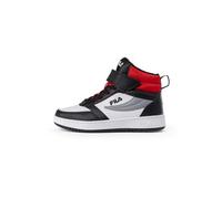 FILA REGA NF Mid Velcro Kids, Scarpe da Ginnastica, White-Black Red, 34 EU