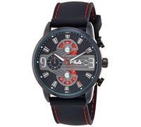 FILA FILASTYLE 38-175 - Orologio da uomo cronografo in silicone, Nero/rosso, cinghia