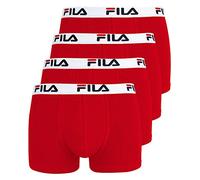 FILA FU5016 - Set di 4 boxer da uomo, colore: rosso, L, 118 rosso, rosso, L, rosso, L