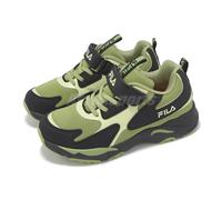Fila J821Z Green Black Kids Youth Running Jogging Casual Strap Shoes Sneakers