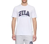 FILA Lanaken Regular Graphic Tee T-Shirt, Bianco, M Uomo
