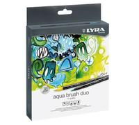Lyra Aqua Brush Duo Pacco di 36 marcatori a doppio tip - Strokes 2 e 4 mm - Inchiostro a base d'acqua - Colori circondati