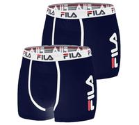 Fila Mutande Boxer Uomo Cotone, Set da 2, Blu X2NV (2XL)