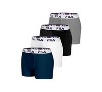 Fila Boxer Fi/1bcx4/FU5016 Cotone tinta unita Nero Confezione da 4 XL Uomo
