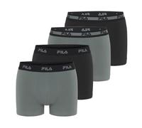 Boxer da Uomo in Cotone, Mutandine da Uomo, ipoallergeniche e Elasticizzate, Confezione da 4, Kaki/Nero, M