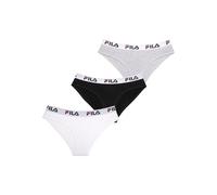FILA Mutande Donna cotone, Intimo Donna, comoda e morbida, set di 3, Nero, Bianco, Grigio, Taglie XL