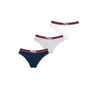 FILA Mutande Donna Cotone, Intimo Donna Confortevole e Stretch (set di 3), Blu, Grigio, Bianco, Taglie L