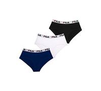 FILA Mutande Donna Cotone, Intimo Donna Confortevole e Stretch (set di 3), Blu, Nero, Bianco, Taglie XS